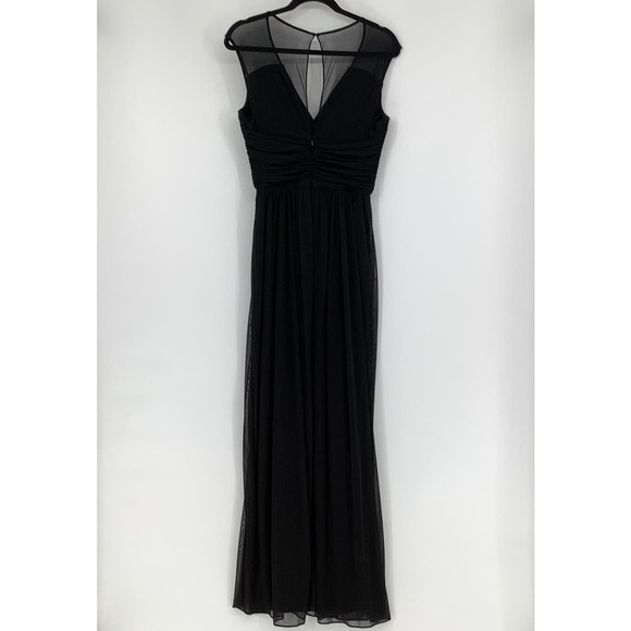 NEW! Alfred Sung Size 10 Chiffon V-Neck Maxi Black Dress $231 msrp J2-11 - Picture 4 of 10